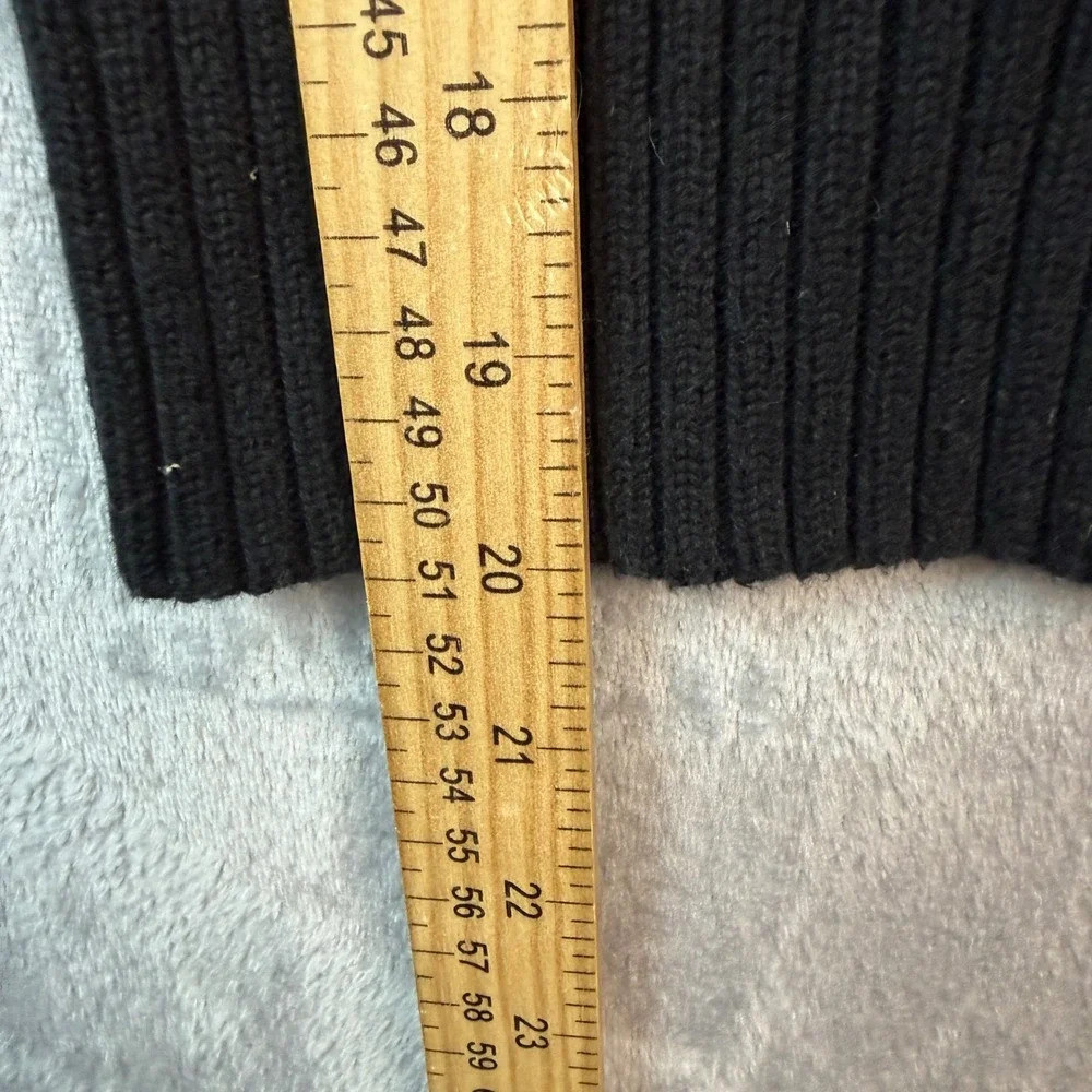 Ralph Lauren Hoodie Girl XL 16 Black Cable Knit Full Zip Sweater Pony Classic